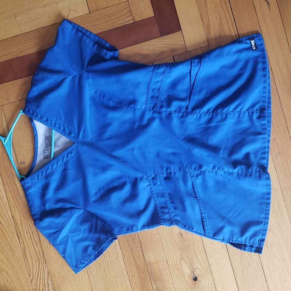 Gray's Anatomy royal blue scrub top